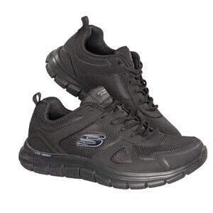 Skechers Mens Track Bucolo 52631 Black Running Shoes Size 10.5W Lightweight